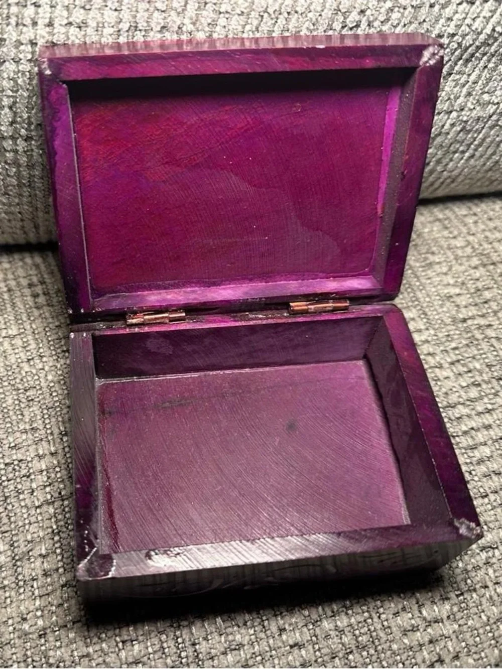 Handcrafted Purple and Gold Buddha Decorative Jewelry Box